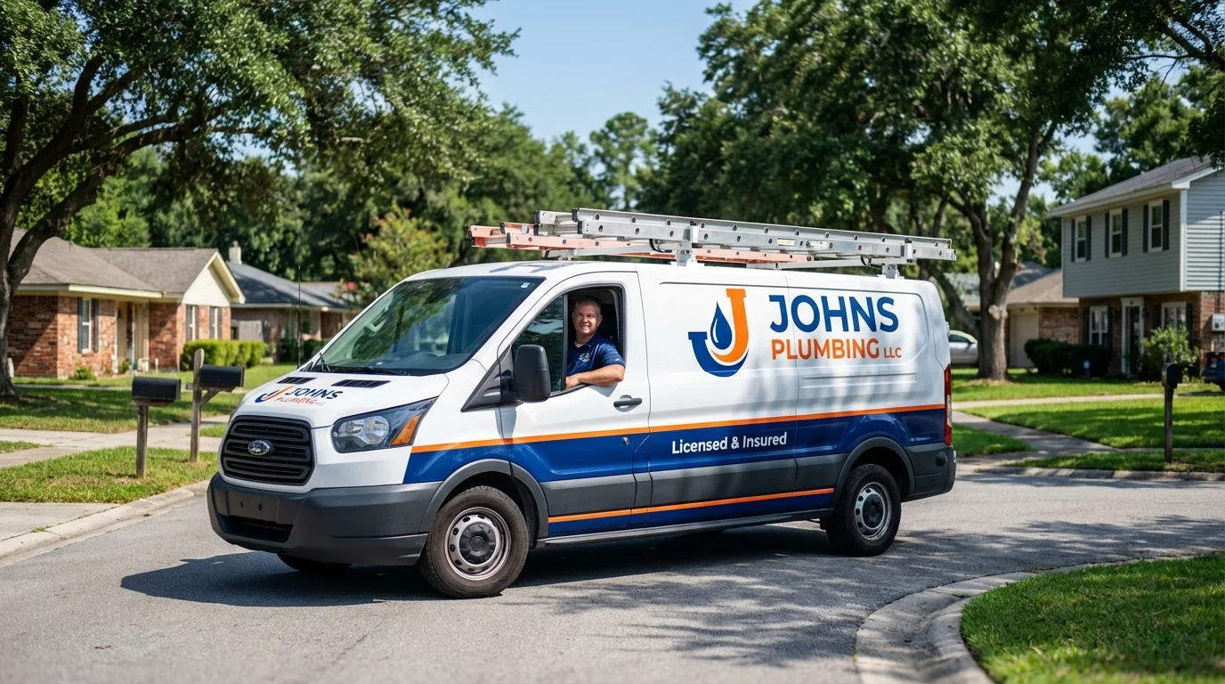 Johns Plumbing LLC service van in Medford, WI